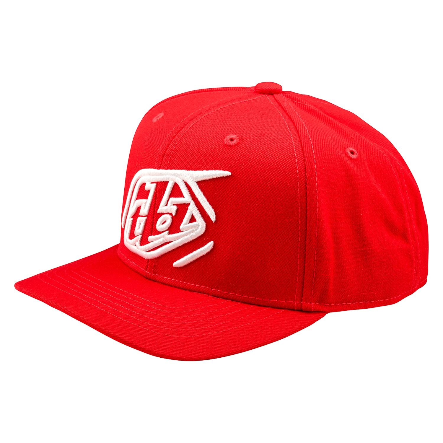 Troy Lee Designs Spring 2025 MX Badge Curved Snapback Cap Team Red